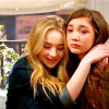 sarajayechan: Maya wrapping her arms around Riley, who's about to burst into tears upon revealing she's being bullied via text ([GMW] Rilaya comfort)