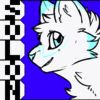 solon_kitten: A white feline with azure eartips, markings, nose, and cheek fur tips, with the name Solon down the left side, each letter turning azure one after another (Default)