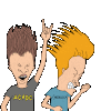 hexenprinzessin: GIF of two cartoon teenage boys in band shirts headbanging. (beavis and butt-head)