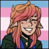 ketchupkio: Legend from ASAU smiling, trans flag background (Legend, trans)