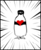 zezena: A cute penguin with glasses holding a heart (Default)