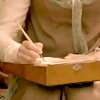 sharpiefan: Close-up of a Regency lady writing a letter leaning on a writing slope (Writing 2)