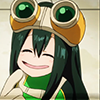 autumninpluto: Tsuyu smiling with her eyes closed ([mha] happy tsuyu)