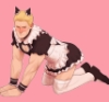 mxsith: wesker in all fours in a cute cat maid outfit (maid outfit, pink, wesker)