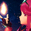 sarajayechan: Pyra conjuring up a flame at night ([Xenoblade] Pyra)