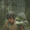 luminousdaze: Luke Skywalker carrying Yoda on his back, from The Empire Strikes Back [by vanessa-lj] (Star Wars: Yoda)