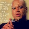 magnavox_23: Teal'c asking what happens if you step in the other side of the stargate (Stargate_Teal'c_otherside)