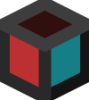 nyliumnetwork: A cube. Its top face is dark red, its left face is bright red, and its right face is teal. Its edges are shades of gray. (Default)