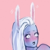 hexcursed: a blue skinned girl with white hair looking embarrassed and surprised (18+)