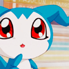 majoukoufu: Chibimon puts a tiny paw to his chin in thought (DA02 - what does Jogress feel like?)