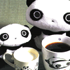 adore: (pandas and hot beverages)