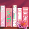 tally: (bookshelf - floral)