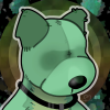beepbird: A green, eyeless stuffed dog. (echo)