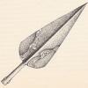 tweague: A line drawing of a La Tene spearhead in the British Museum, from the book 'Sun Horse, Moon Horse' by Rosemary Sutcliff; illusration by Shirley Felts (Default)