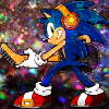 i_like_the_stars: Sonic the Hedgheog wearing headphones and holding a guitar (STH Jammin' Sonic)