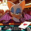 i_like_the_stars: Rouge the Bat playing some card gambling game. She seems to be winning. (STH Rouge Cards)