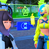 sarajayechan: Gwynn and Canari smiling at each other ([Pokemon Kalos] Canari/Gwynn)