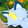 sarajayechan: Alolan Meowth napping among some flowers ([Pokemon Alola] Meowth)