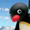 lilly_c: Pingu on the right with snow and sky behind him nug nug in white text (Pingu - nug nug)