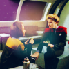 lilly_c: Kathryn & B'Elanna chatting in the mess hall (Kathryn & B'Elanna - chatting)