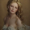 snowazalea: A blonde porcelain doll in off-shoulder gown (Default)