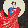 jabberwockys: Superman in front of the moon (superman)