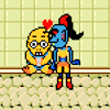 sarajayechan: Undyne kissing Alphys on the cheek ([Undertale] Alphyne)