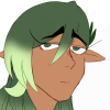 qilindeer: Sylvie, an original character, staring off to the side with a displeased expression. (stare)