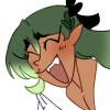 qilindeer: Sylvie with a big grin that shows off their teeth. (grinning)