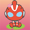 linky: A chibi of Ultraman Omega on a lily pad. (Ultraman Omega: Chibi)