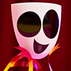 shamanicshaymin: A rare moment of Gangle's happy mask not breaking. (Gangle :: Yay!)