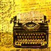 inchoatewords: a typewriter with an overlay of old writing and embossed designs (typing)