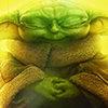 luminousdaze: Grogu close up from a movie poster [by goodbyebird] (SW Grogu movie)
