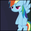 magelinlin: Rainbow Dash flying with an annoyed expression (rainbow)