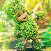 luminousdaze: Baby Groot posing in topiary leaves (from I Am Groot) (Marvel-MCU 04)