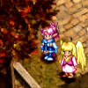 mikogalatea: Millie and Erys from Star Ocean 1, admiring the pretty autumn leaves on a tree in Van City. ([SO1] Millie/Erys)