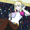 akinoame: Kara from My Adventures with Superman, with headphones listening to a CD (Music)
