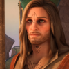 kaedan: a player character from a videogame; white male, long dark blonde hair with a light beard and angular facial tattoos (Default)