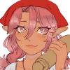 nautastellaris: dolcina, a pink haired original character holding a roller pin (orpheus peek)