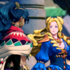 sarajayechan: Leda and Olympia in Dagison, looking at the stalls and the shops ([FEFW] Leda/Olympia)