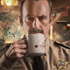 jedibuttercup: Sheriff Ulysses holding a coffee cup (normal)