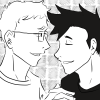 histoirede: B&W drawing of Tsukishima and Kuroo from manga series Haikyuu!! (Default)
