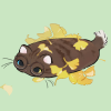 willow_tea: Picrew image of a brown tabby cat wearing brown glasses. Its eyes are mismatched: the right is blue and the left is yellow. There are yellow ginkgo leaves around and over the cat. (Default)