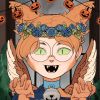 speccygeekgrrl42: speccygeekgrrl as a ginger cat girl with wings, with halloween decorations (fang you very much)