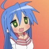 minibit: Konata Izumi from the manga/anime Lucky Star has stars-for-eyes, and stares adoringly upward (admire)