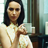 juniperphoenix: Patricia with coffee mug. "Was she in her forties?" (WB: Forties)