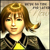 shanaqui: Selphie from Final Fantasy VIII. Text: we've no time for later now. ((Selphie) No time)