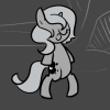 lady_phenyx: Black and white animated icon, small pony on hind legs doing simple jig. (jig)