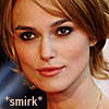 owl: Keira Knightly smirking (smirk)