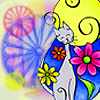 catwalksalone: happy grey cat surrounded by flowers (Default)